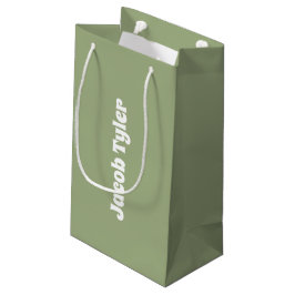 Gedempte Elegantie - Tranquil Sage Name Gift Bag Klein Cadeauzakje