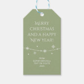 Gedempte Elegantie - Tranquil Sage Snowflake Gift Cadeaulabel (Voorkant)