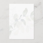 Gedempte eucalyptus bruiloft details informatiekaartje (Achterkant)