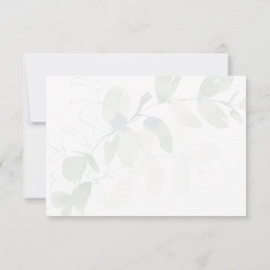 Gedempte Eucalyptus bruiloft RSVP Kaart Notitiekaartje (Achterkant)