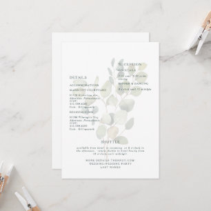 Gedempte Eucalyptus Groene Teal Typografie Detail Kaart