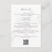 Gedempte Eucalyptus QR-code Trouwdetails Informatiekaartje (Voorkant)