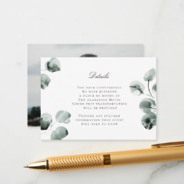 Gedempte Eucalyptus Scripted Moderne details Groen Informatiekaartje