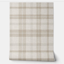 Gedempte Farmhouse Taupe Geruit met Linnenstructuu
