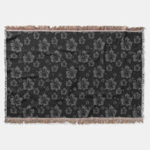 Gedempte Floral Abstract Plain Black