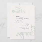 Gedempte Foliage Cream Bridal Douche Uitnodiging (Voorkant)
