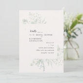 Gedempte Foliage Cream Bridal Douche Uitnodiging (Staand voorkant)