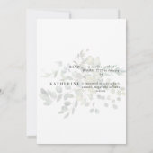 Gedempte Foliage Cream Bridal Douche Uitnodiging (Achterkant)