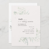 Gedempte Foliage Cream Bridal Douche Uitnodiging (Voorkant / Achterkant)