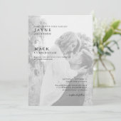 Gedempte foto samen met onze families bruiloft kaart (Staand voorkant)