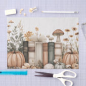 Gedempte gekleurde herfst pompoenen en boeken tissuepapier (Craft)