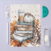 Gedempte gekleurde herfst thema boeken en pompoene tissuepapier (Craft)