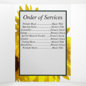 Gedempte gele zonnebloemen vijf foto Memorial Drieluik Aankondiging (Binnenkant midden)