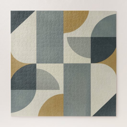 Gedempte Geometrie in Beweging | Moderne Abstracte Legpuzzel (Verticaal)