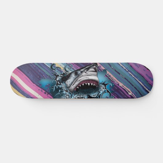 Gedempte Golfstrip Haai Abstracte Kunst Persoonlijk Skateboard (Horizontaal)