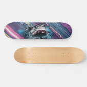 Gedempte Golfstrip Haai Abstracte Kunst Persoonlijk Skateboard (Horizontaal)