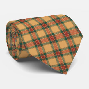 Gedempte goud, rood en groen tartan geruit papier stropdas