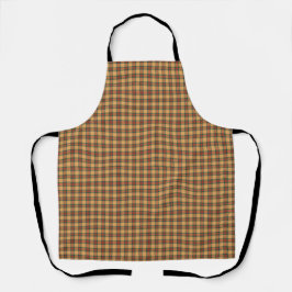 Gedempte goud, rood en groen tartan geruit schort