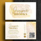 Gedempte Gouden Social Media QR Code Glitter Visitekaartje