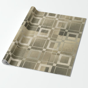 Gedempte Gouden Vierkanten Moderne Geometrische Gl Cadeaupapier