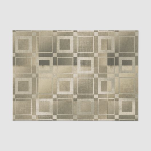 Gedempte Gouden Vierkanten Moderne Geometrische Gl Tissuepapier (Voorkant)
