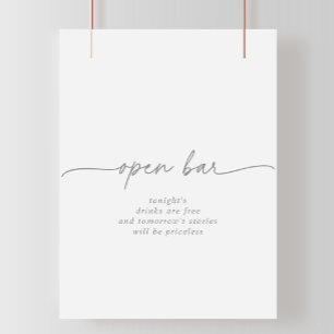 Gedempte grijze eenvoudige minimalistische trouw o poster