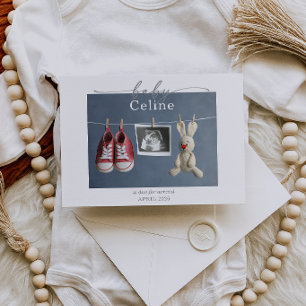 Gedempte grijze minimalistische zwangerschapsaanko kaart