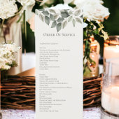 Gedempte Groen Bladblad Orde van de Dienst Bruilof Kaart