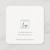 Gedempte groene Aqua Aqua Earthy Ketting Display Vierkante Visitekaartje (Achterkant)