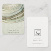 Gedempte groene Aqua Aqua Earthy Ketting Display Visitekaartje (Voorkant / Achterkant)