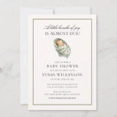 Gedempte groene babyshower een klein bundeltje kaart (Voorkant)