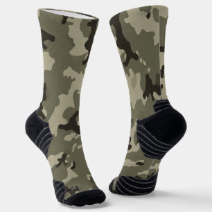 Gedempte groene camouflage atletische streetwear u sokken