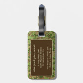 Gedempte groene camouflage buitenshuis Monogram Na Bagagelabel (Achterkant verticaal)