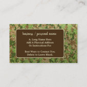 Gedempte groene camouflage buitenshuis Monogram Na Visitekaartje (Achterkant)