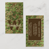Gedempte groene camouflage buitenshuis Monogram Na Visitekaartje (Voorkant / Achterkant)