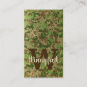 Gedempte groene camouflage buitenshuis Monogram Na Visitekaartje (Voorkant)