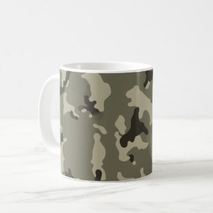 Gedempte groene camouflage dagelijkse koffie huiss koffiemok