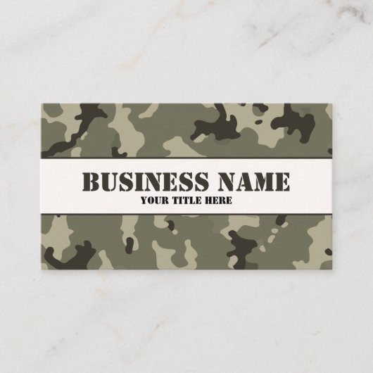 gedempte groene camouflage visitekaartje (Voorkant)