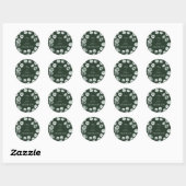 Gedempte Groene Eucalyptus Geschreven Modern Dank  Ronde Sticker (Vel)