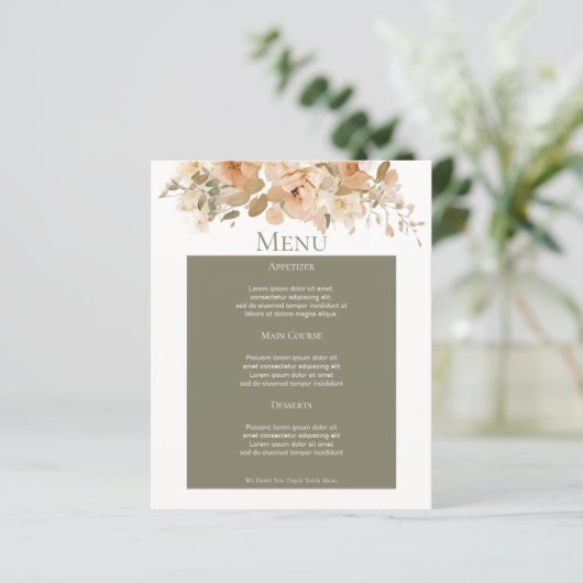 Gedempte groene perzik bloem gepersonaliseerde bru (Staand voorkant)