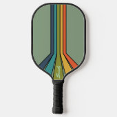 Gedempte groene Retro kleur raket lancering Pickleball Paddle (Achterkant)