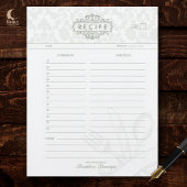 Gedempte groene vintage damast receptenbindermap briefhoofd