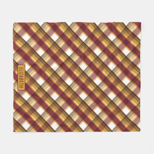 Gedempte herfstkleuren rood Sinaasappel groen geru Fleece Deken (Voorkant (Horizontaal))