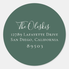 Gedempte Hunter Groen retouradres Sticker