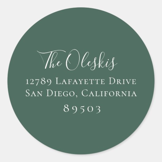 Gedempte Hunter Groen retouradres Sticker (Voorkant)