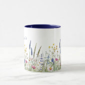 Gedempte Indigo Botanische Wilde Bloemenweide Mok (Midden)