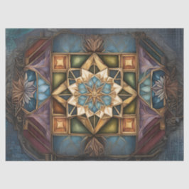 Gedempte juweelkleur Mandala decoupage Tissuepapier