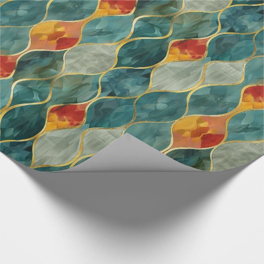 gedempte kerstballen cadeaupapier (Hoek)