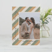 Gedempte Kleur Foto Merry Married Wedding Christma Bedankkaart (Staand voorkant)