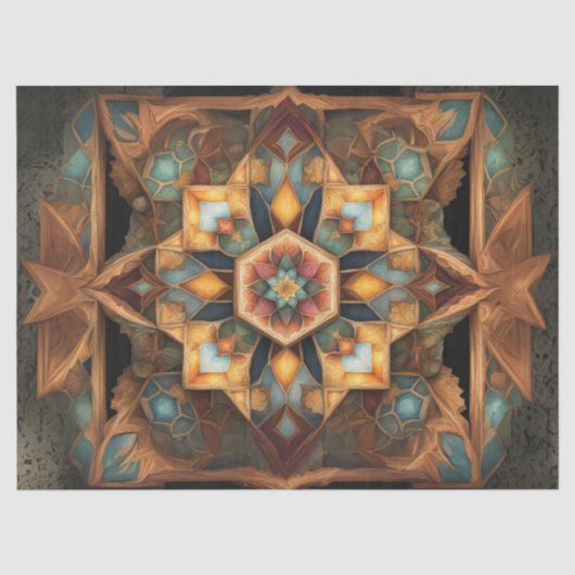 Gedempte Kleur Mandala decoupage Tissuepapier (Voorkant)